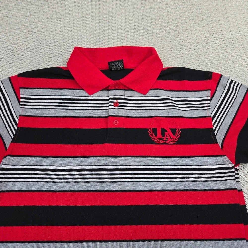 Red Ape Polo Shirt Boys 12/14 Red Black Stripe Short Sleeve Hip Hop Streetwear